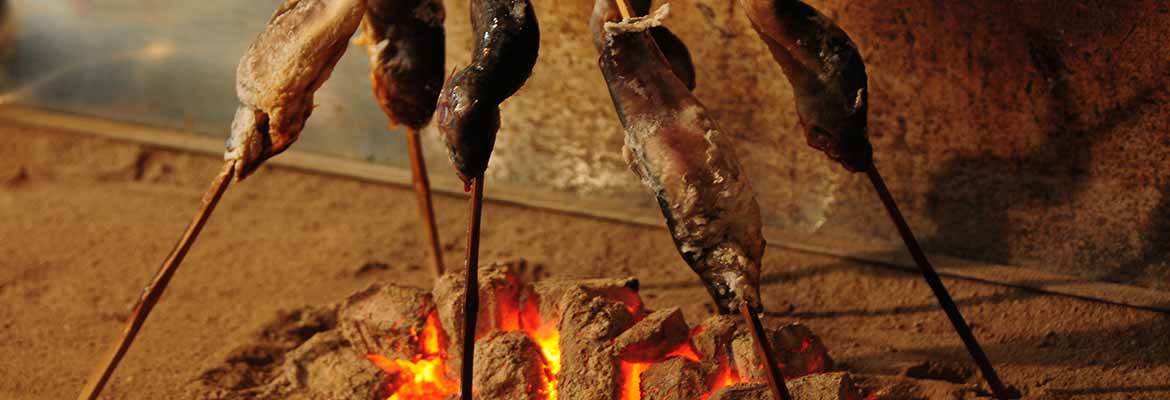 自在館 - じっくり焼き上げた岩魚の炭火焼が絶品