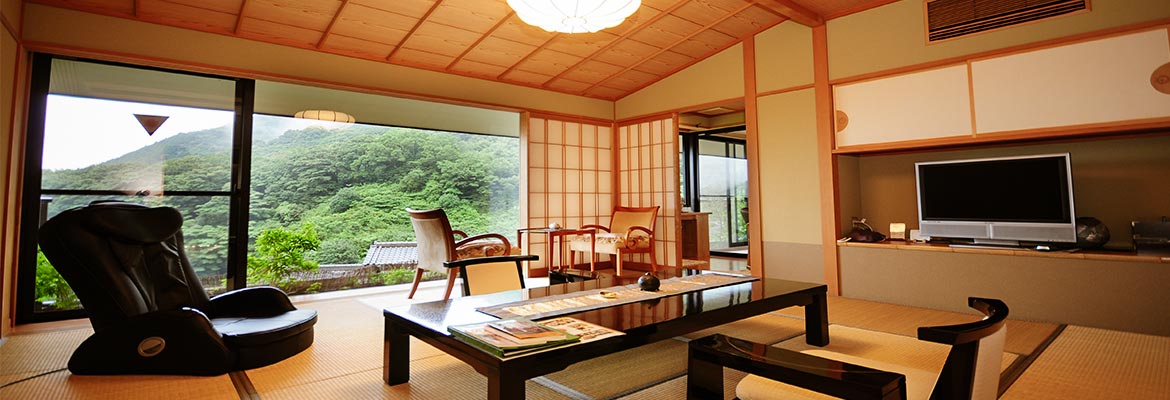 Most of the guest rooms have free-flowing hot spring water