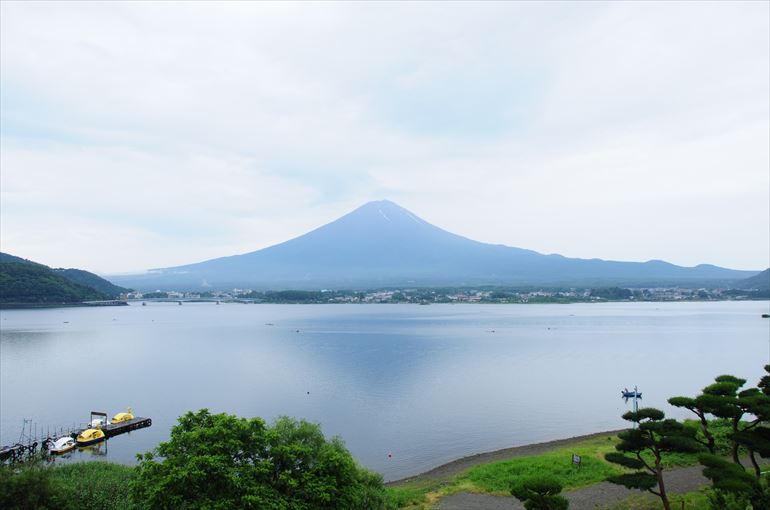 河口湖と富士山（7月8日／am7:08撮影）