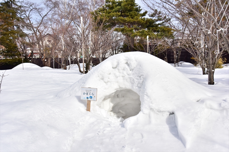 冬季は庭園でソリ・かまくら・雪合戦が楽しめる 4