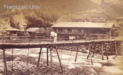 和宮様が滞在された頃の「環翠楼」（元湯　中田暢平旅館）
～長崎大学附属図書館DBより