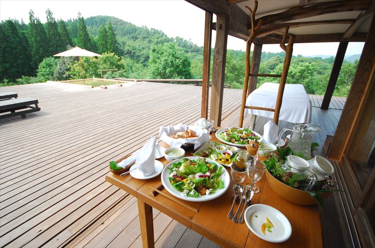 ヴィラ「天空」での朝食