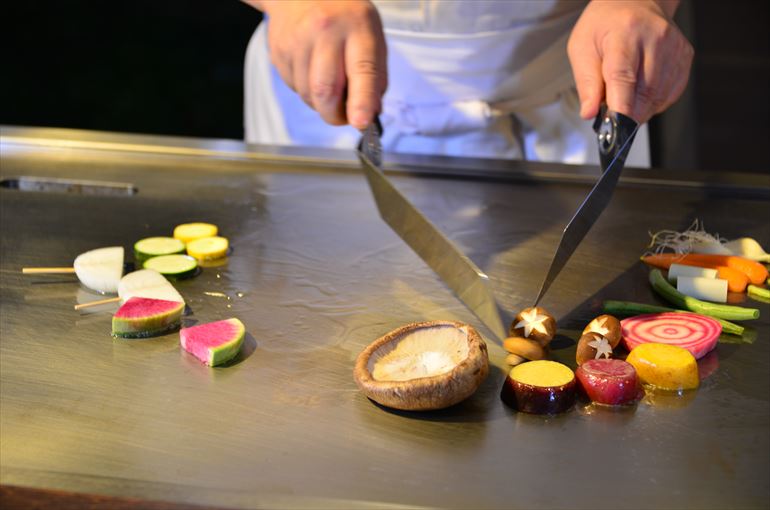 【鉄板焼き 山の幸・焼野菜】 長崎和牛フィレ肉（80ｇ）