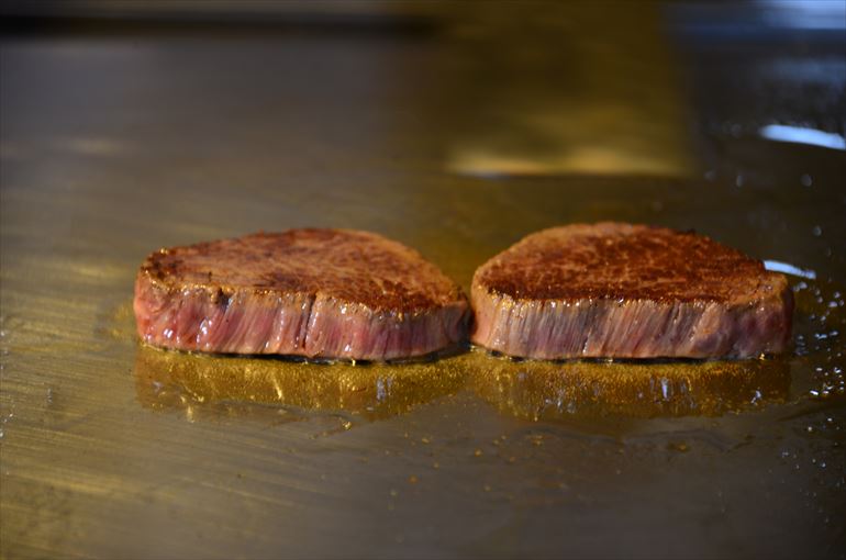 【鉄板焼き 山の幸・焼野菜】 長崎和牛フィレ肉（80ｇ）