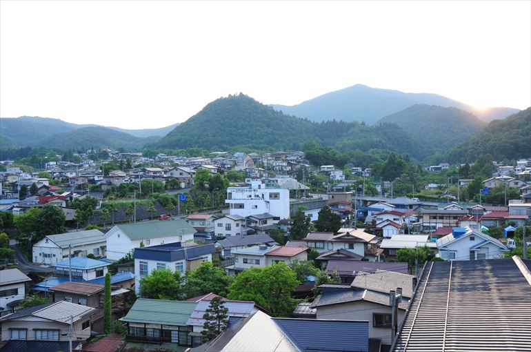 展望露天風呂・男湯＆貸切露天風呂「天空」からの眺め（6月撮影）