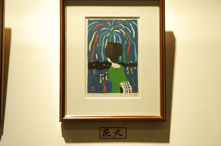 館内に飾られる竹久夢二の絵画